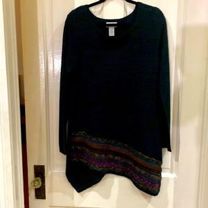 Soft Surroundings pretty green tunic size M hi low hem